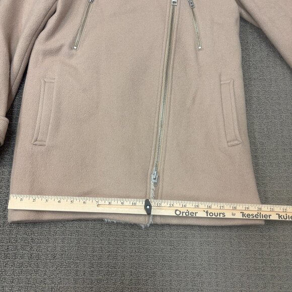 Aritzia Wilfred Free Jacket Womens Medium Beige Virgin Wool Shearling Motto Cozy - Picture 9 of 16